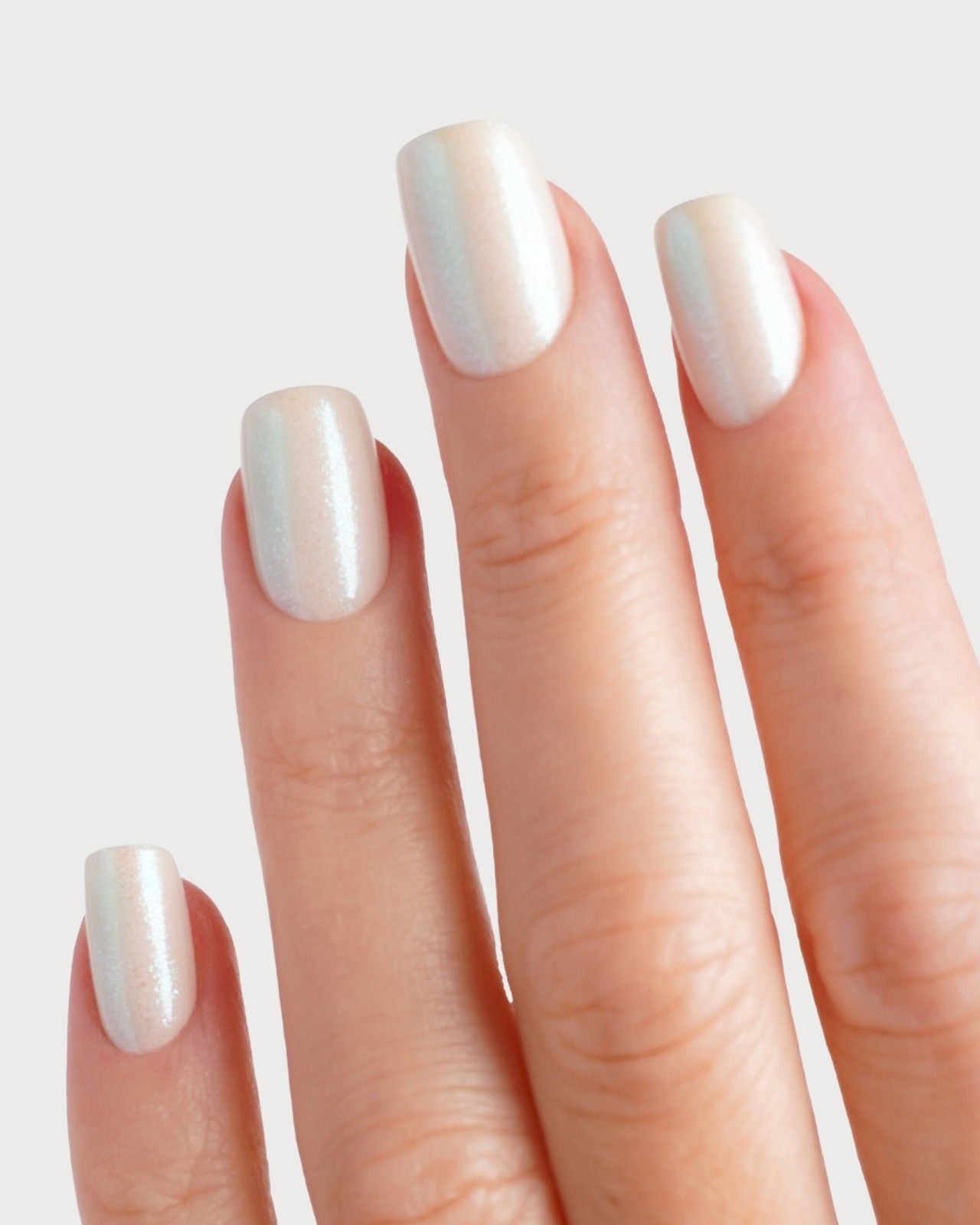 Arctic Glow Short Square Soft Gel Press Ons