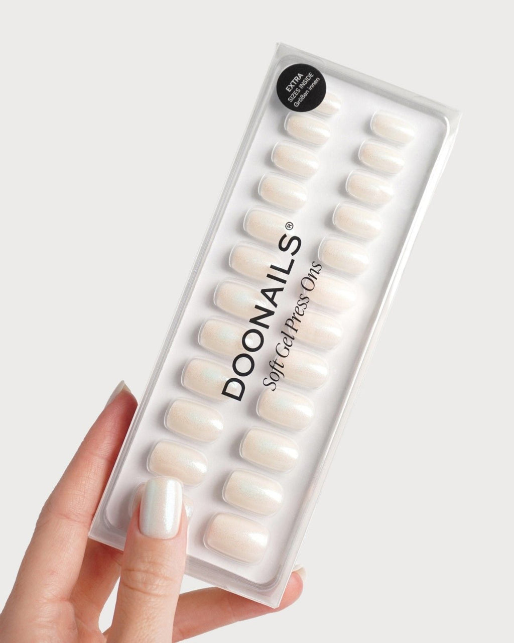 Arctic Glow Short Square Soft Gel Press Ons