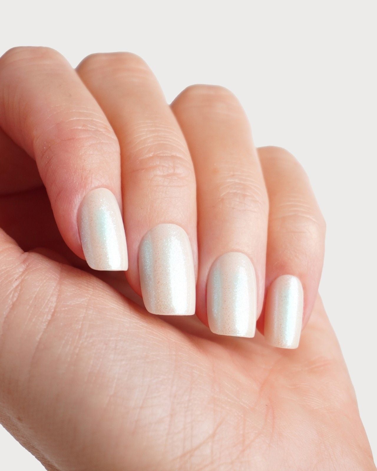 Arctic Glow Short Square Soft Gel Press Ons