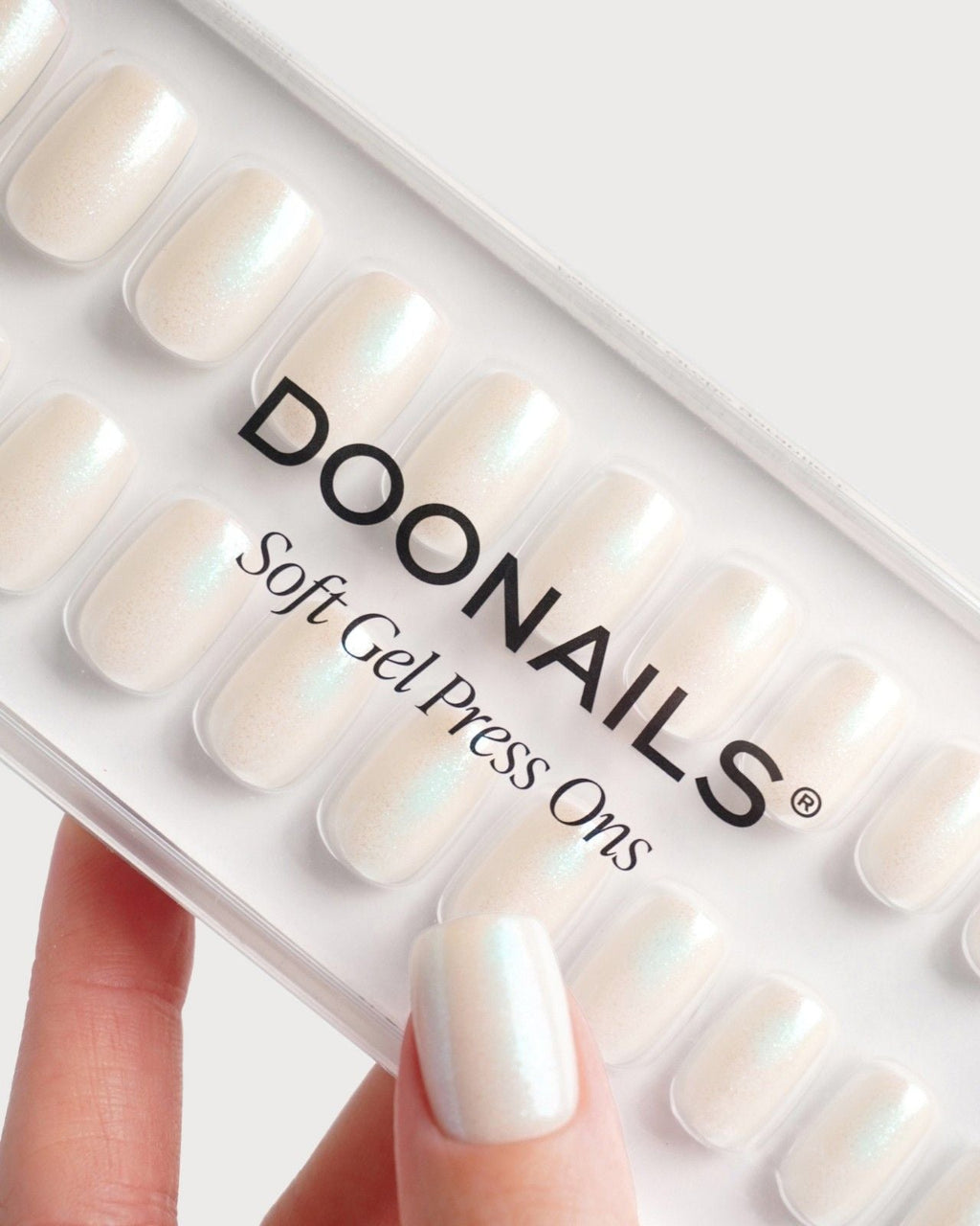 Arctic Glow Short Square Soft Gel Press Ons