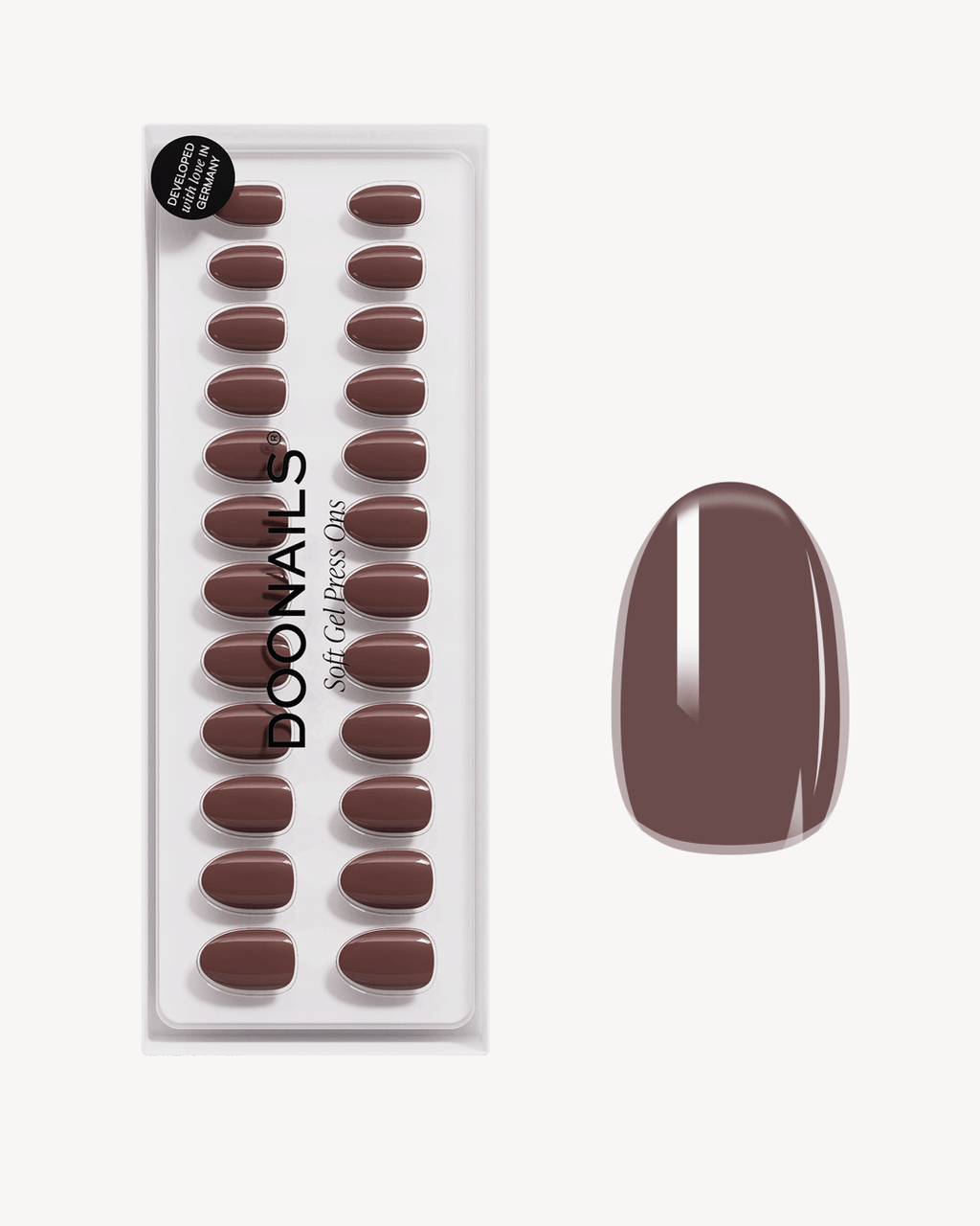 Cafe Noir Short Round Soft Gel Press Ons