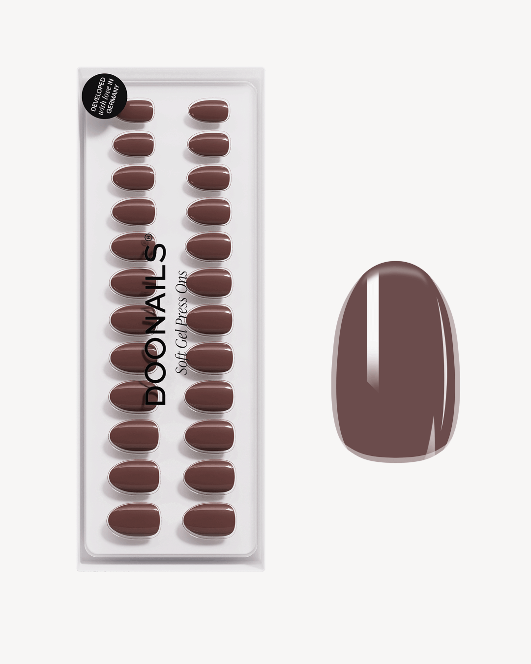 Cafe Noir Short Round Soft Gel Press Ons