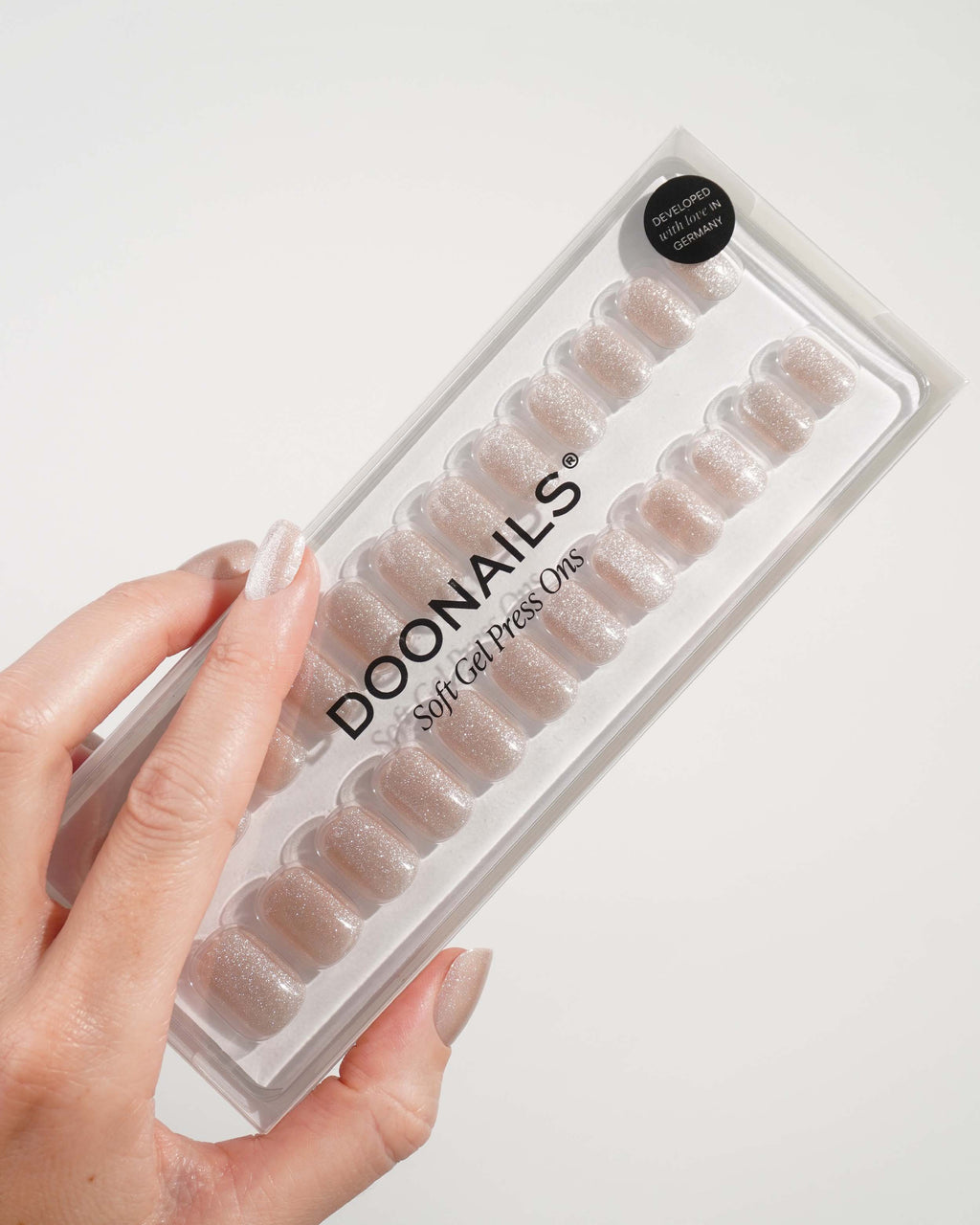 Champagne Cat Eye Extra Short Square Soft Gel Press Ons