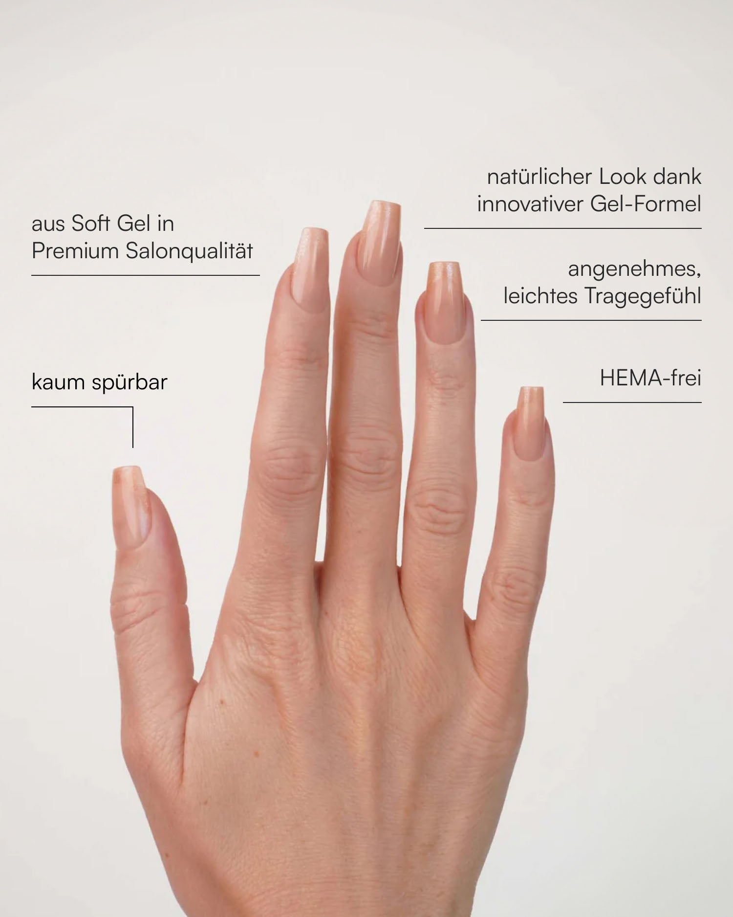 Rosegold Cat Eye French Short Coffin Soft Gel Press Ons