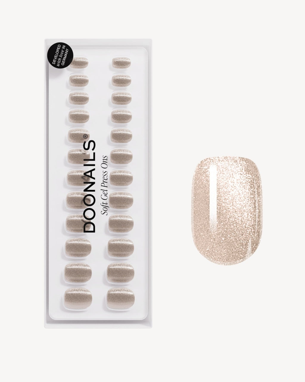 Champagne Cat Eye Extra Short Square Soft Gel Press Ons