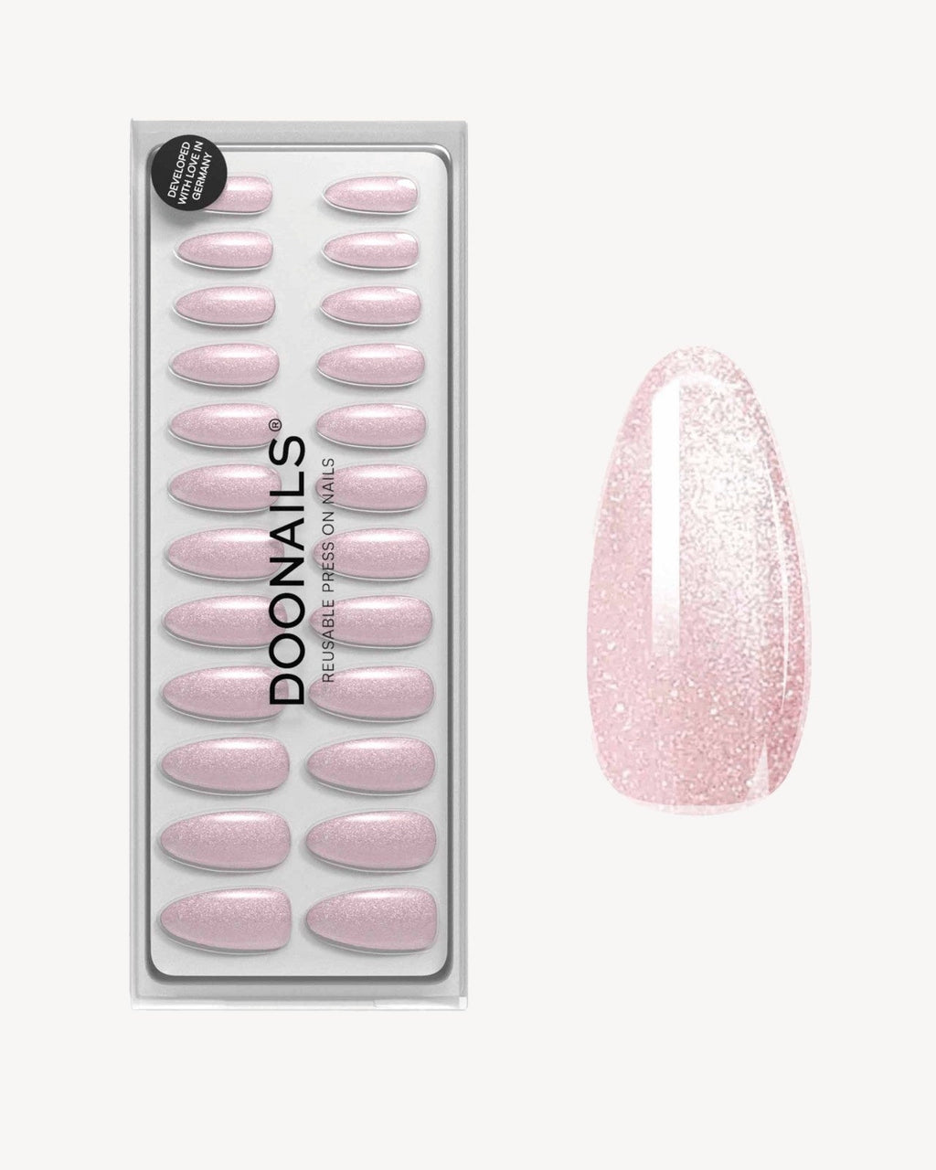 Rose Cat Eye Medium Almond Soft Gel Press Ons